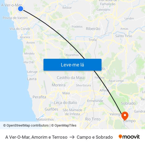 A Ver-O-Mar, Amorim e Terroso to Campo e Sobrado map