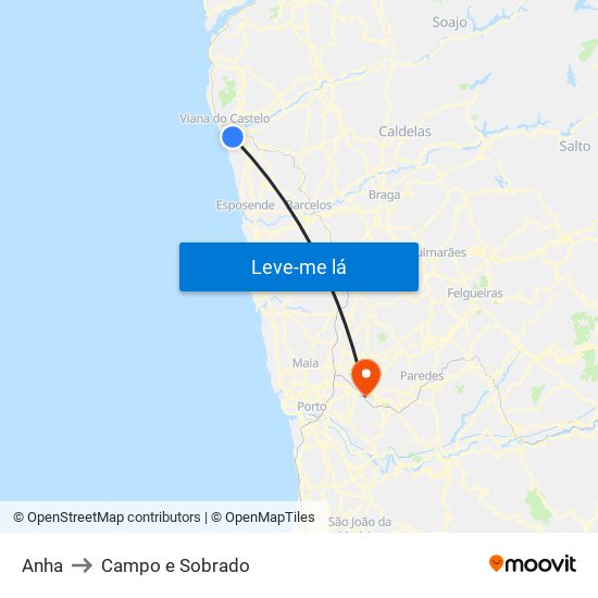 Anha to Campo e Sobrado map