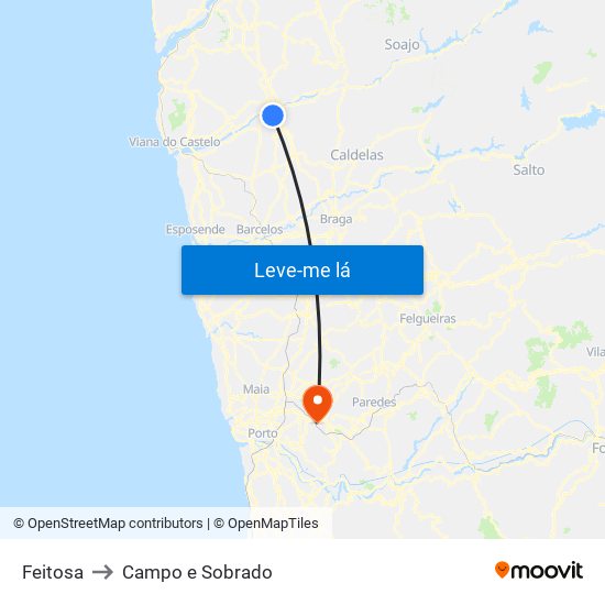 Feitosa to Campo e Sobrado map