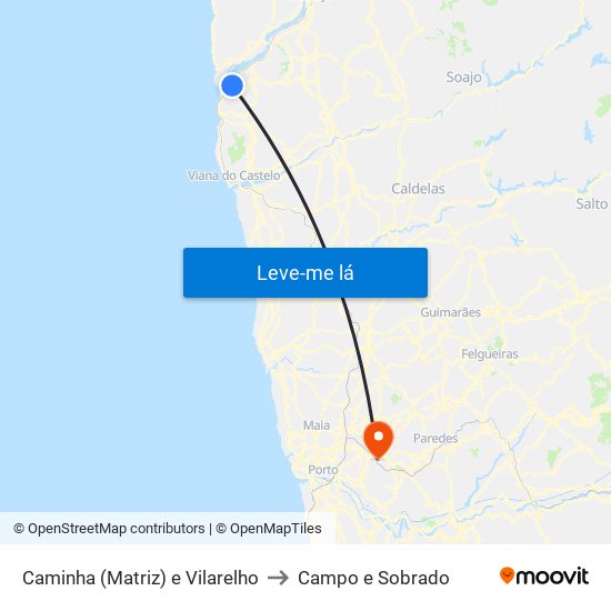 Caminha (Matriz) e Vilarelho to Campo e Sobrado map