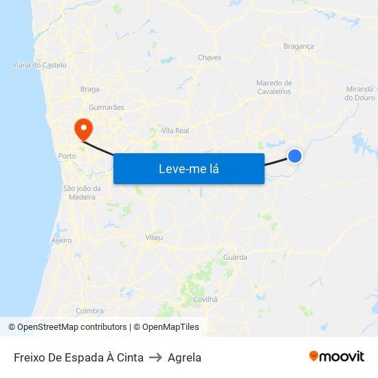 Freixo De Espada À Cinta to Agrela map