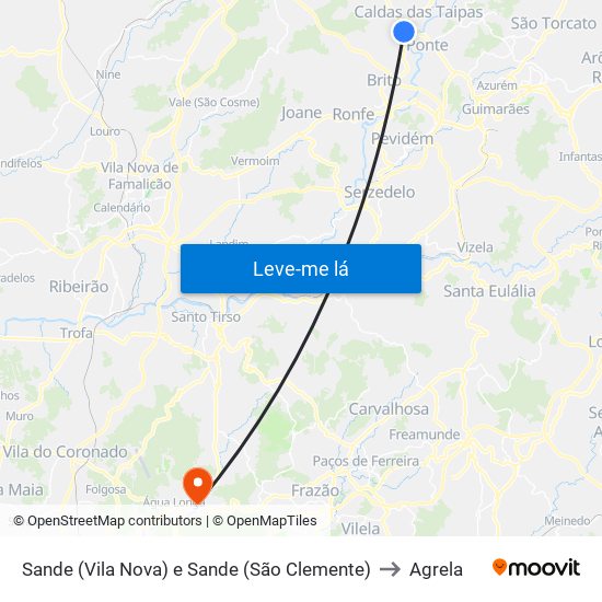 Sande (Vila Nova) e Sande (São Clemente) to Agrela map