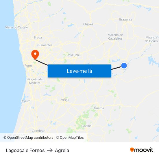 Lagoaça e Fornos to Agrela map