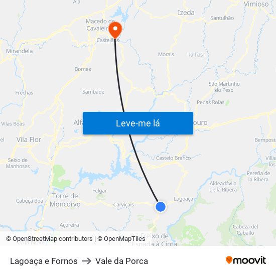 Lagoaça e Fornos to Vale da Porca map