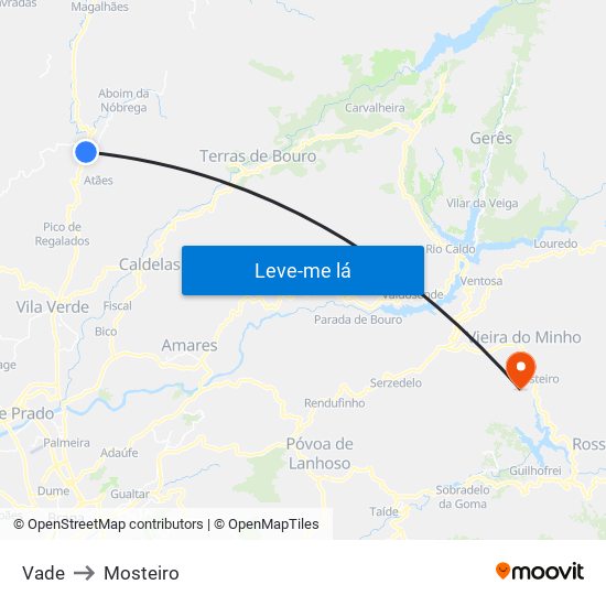 Vade to Mosteiro map