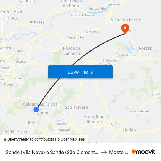 Sande (Vila Nova) e Sande (São Clemente) to Mosteiro map
