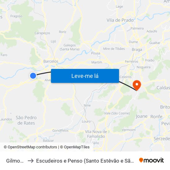 Gilmonde to Escudeiros e Penso (Santo Estêvão e São Vicente) map