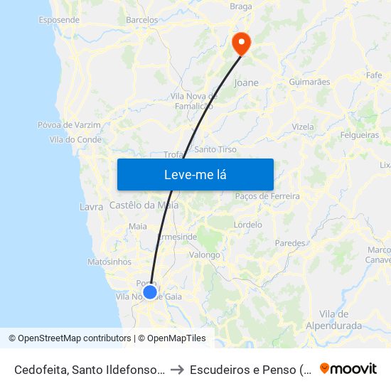 Cedofeita, Santo Ildefonso, Sé, Miragaia, São Nicolau e Vitória to Escudeiros e Penso (Santo Estêvão e São Vicente) map
