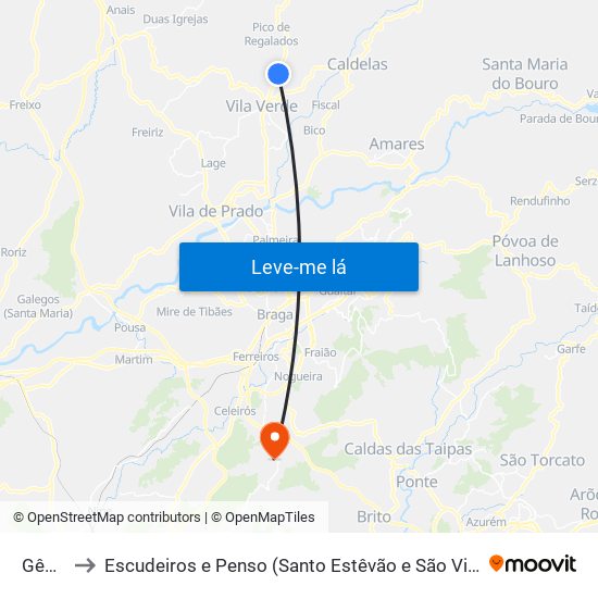 Gême to Escudeiros e Penso (Santo Estêvão e São Vicente) map