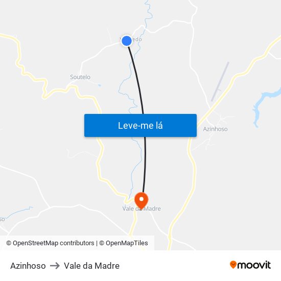 Azinhoso to Vale da Madre map