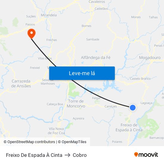 Freixo De Espada À Cinta to Cobro map