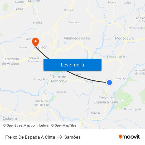 Freixo De Espada À Cinta to Samões map