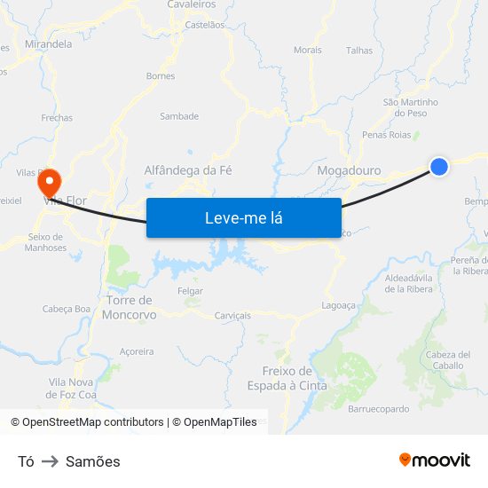 Tó to Samões map