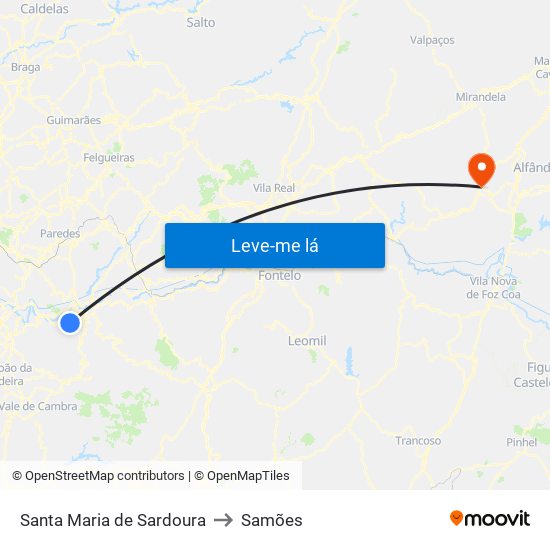 Santa Maria de Sardoura to Samões map