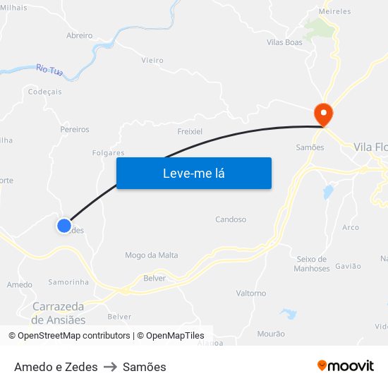 Amedo e Zedes to Samões map