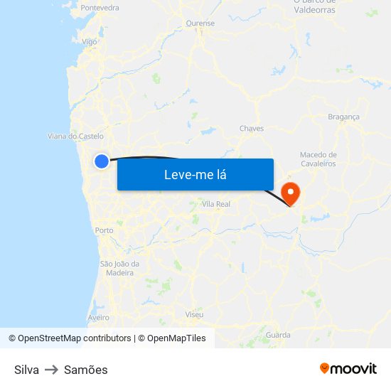 Silva to Samões map