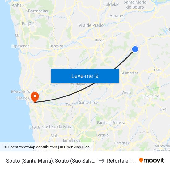 Souto (Santa Maria), Souto (São Salvador) e Gondomar to Retorta e Tougues map