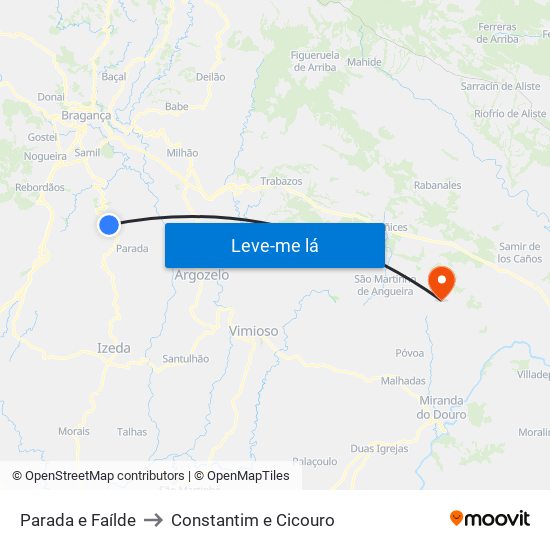 Parada e Faílde to Constantim e Cicouro map