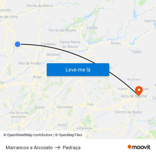 Marrancos e Arcozelo to Pedraça map