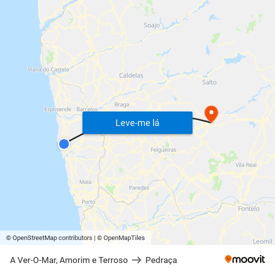 A Ver-O-Mar, Amorim e Terroso to Pedraça map