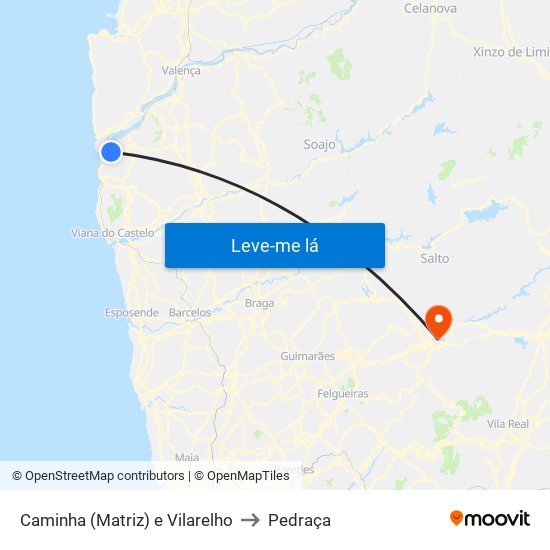 Caminha (Matriz) e Vilarelho to Pedraça map