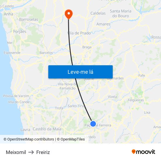 Meixomil to Freiriz map