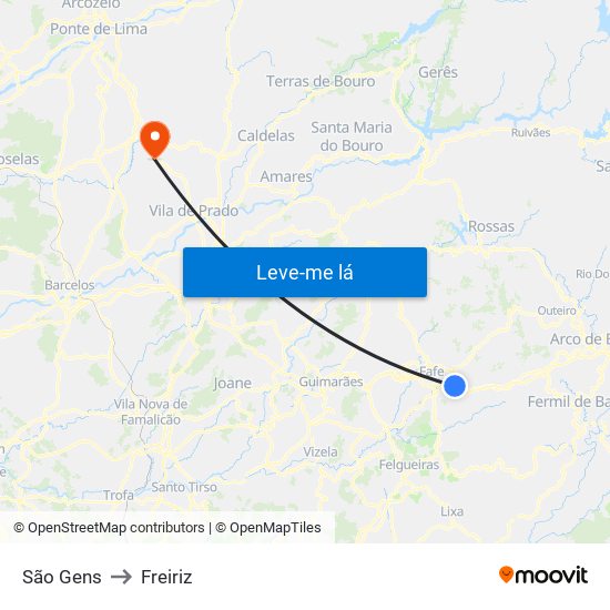 São Gens to Freiriz map