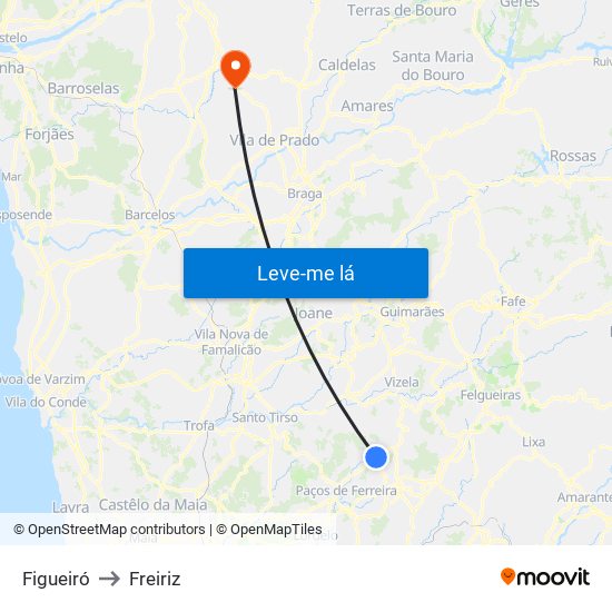 Figueiró to Freiriz map