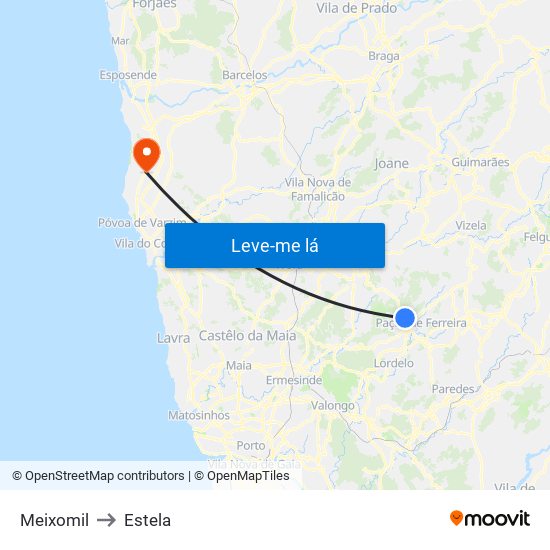 Meixomil to Estela map