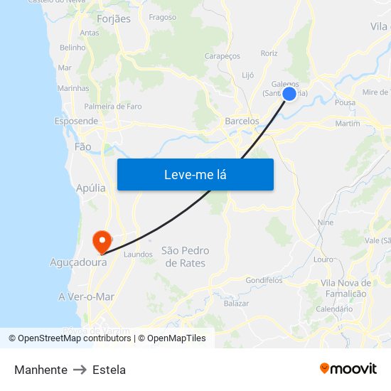 Manhente to Estela map