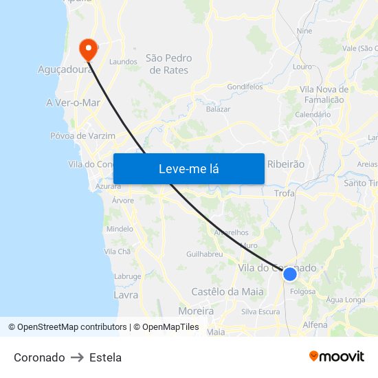 Coronado to Estela map