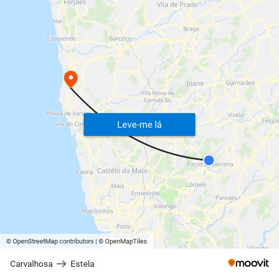 Carvalhosa to Estela map