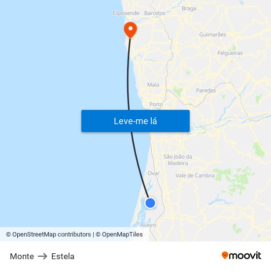 Monte to Estela map
