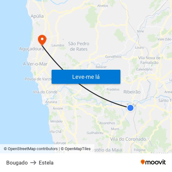 Bougado to Estela map