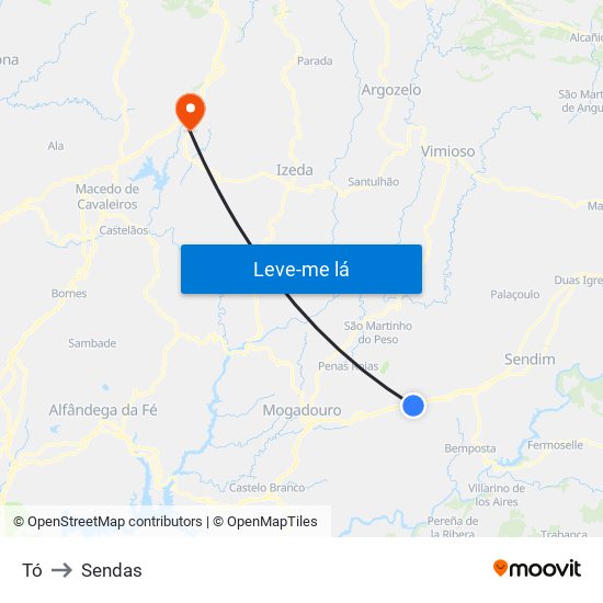 Tó to Sendas map