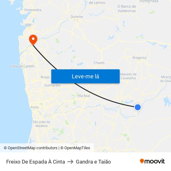 Freixo De Espada À Cinta to Gandra e Taião map