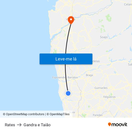 Rates to Gandra e Taião map