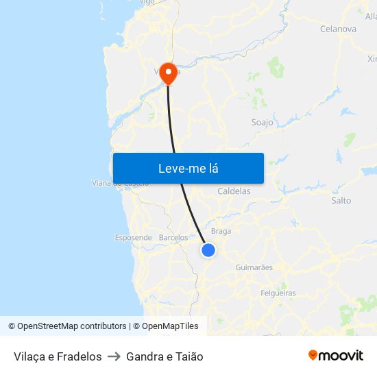 Vilaça e Fradelos to Gandra e Taião map