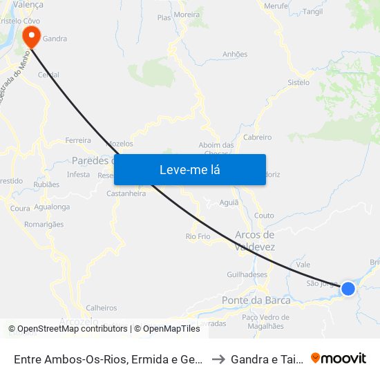 Entre Ambos-Os-Rios, Ermida e Germil to Gandra e Taião map