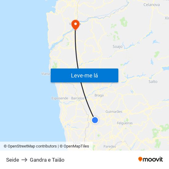 Seide to Gandra e Taião map