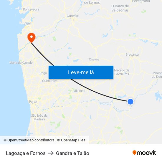 Lagoaça e Fornos to Gandra e Taião map