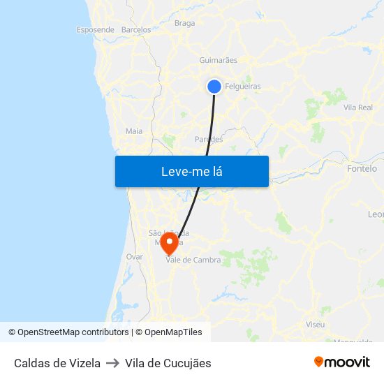 Caldas de Vizela to Vila de Cucujães map