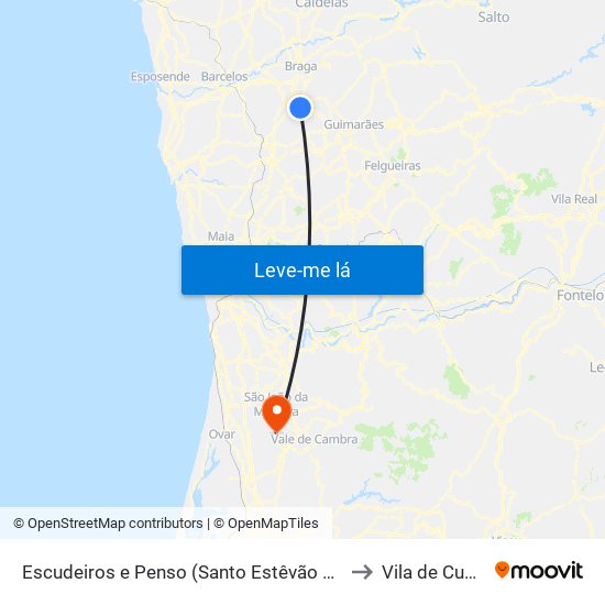 Escudeiros e Penso (Santo Estêvão e São Vicente) to Vila de Cucujães map