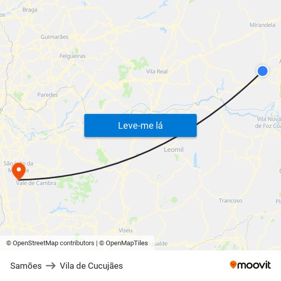 Samões to Vila de Cucujães map