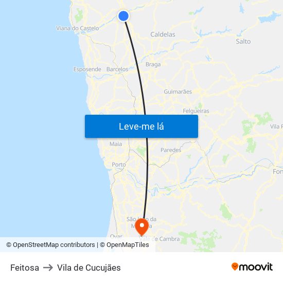 Feitosa to Vila de Cucujães map