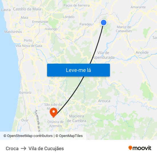Croca to Vila de Cucujães map