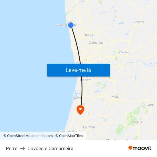 Perre to Covões e Camarneira map