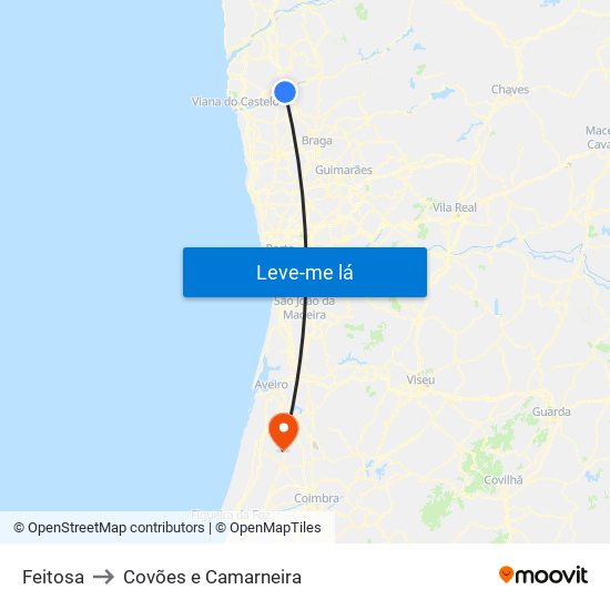Feitosa to Covões e Camarneira map