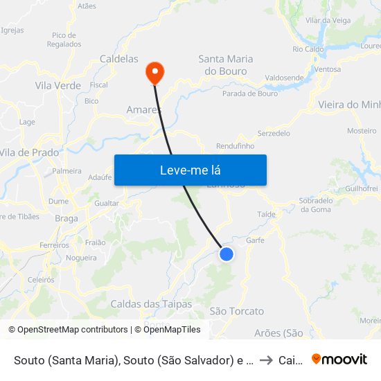 Souto (Santa Maria), Souto (São Salvador) e Gondomar to Caires map