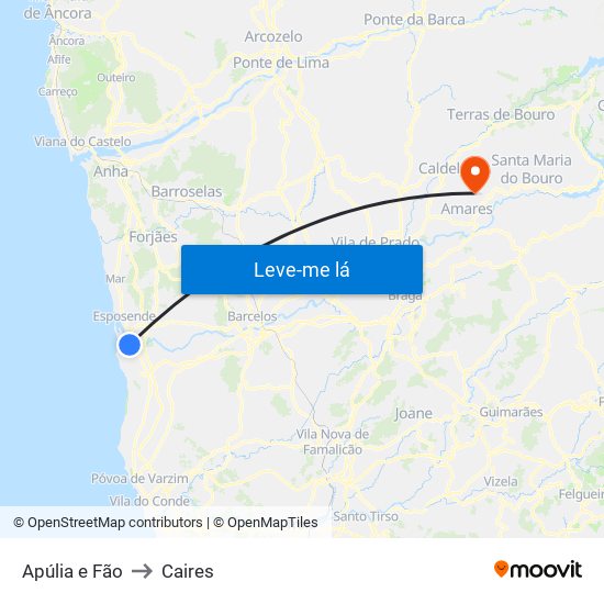 Apúlia e Fão to Caires map